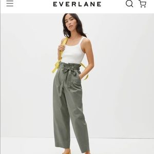 Everlane Paperbag Pant in dried thyme